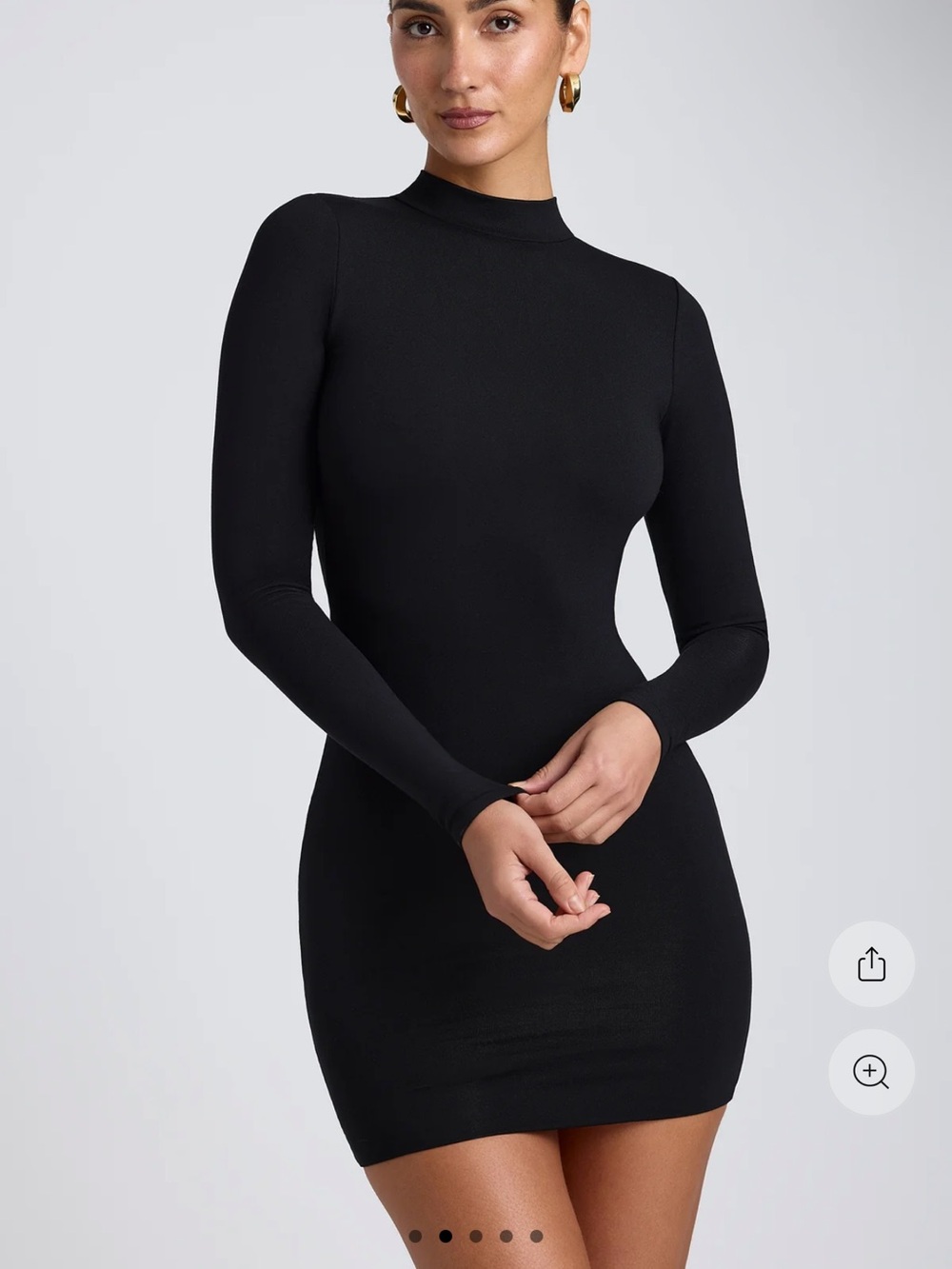 Oh Polly Black Long Sleeve Mini Bodycon Dress